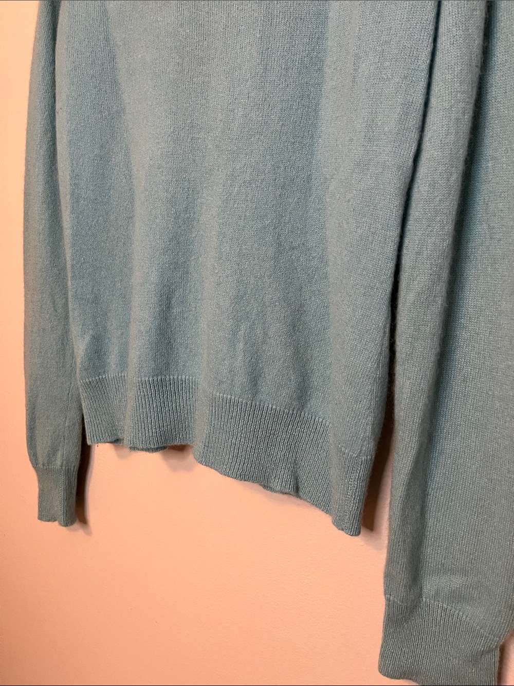 100% Cashmere Apt. 9 Women's Light Blue Crewneck Button Cardigan - Picture 10 of 11